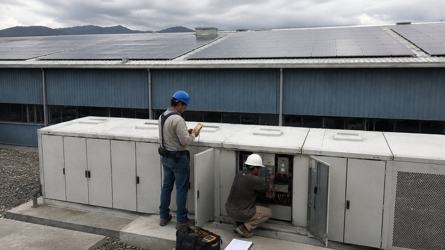 Solar and storage protecting a line