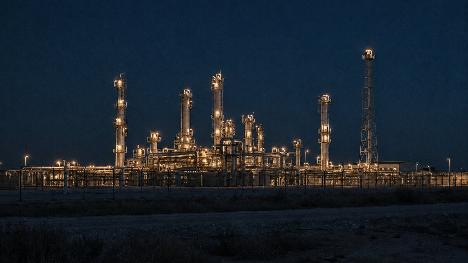 Natural gas pipeline and metering station of the type used to serve Mexican industrial customers