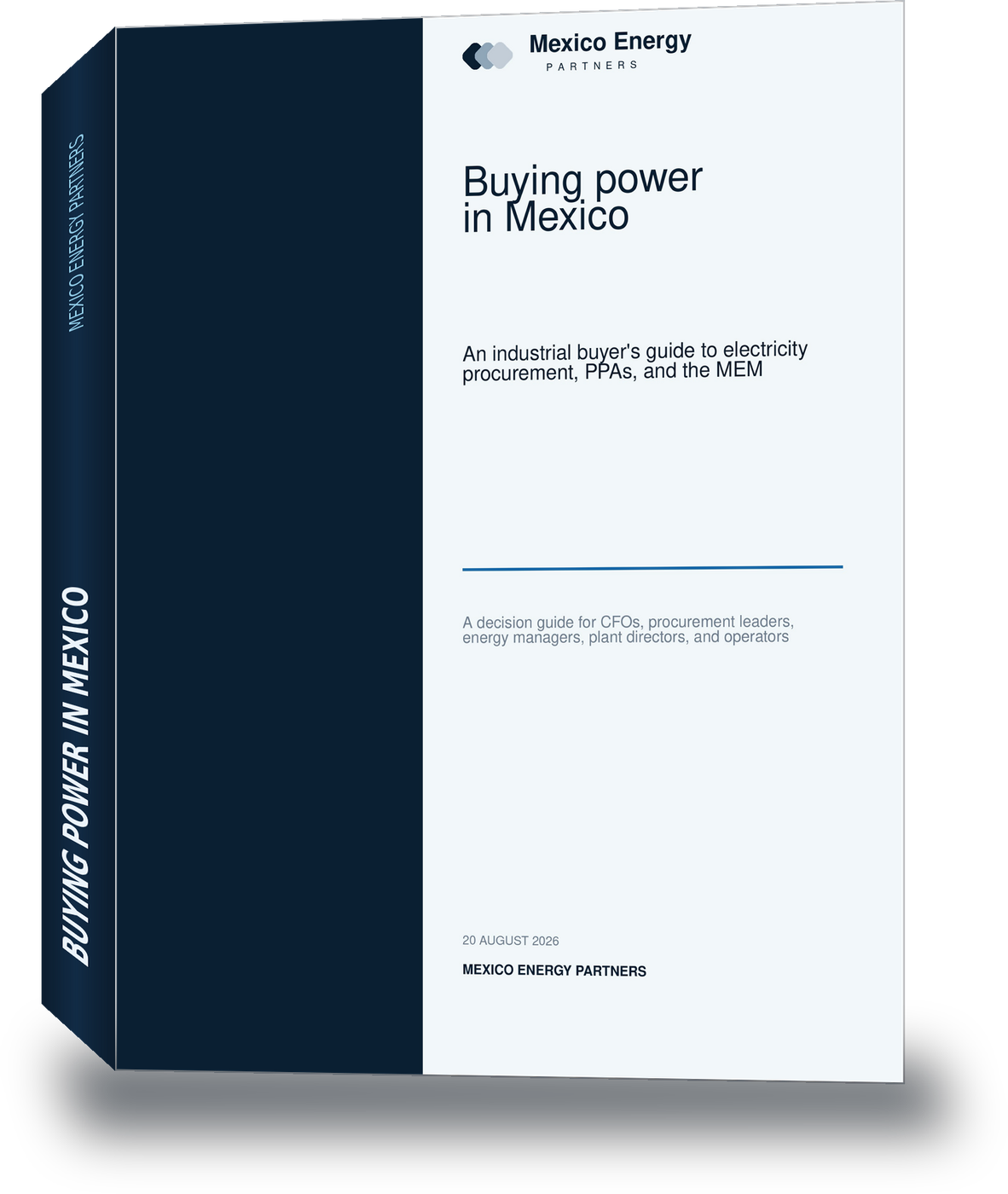 Buying Power in Mexico, the Mexico Energy Partners handbook on industrial electricity procurement, cover